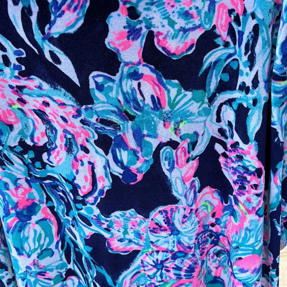 Lilly Pulitzer velour long sleeve Dress v back Sz x-large - Picture 4 of 5